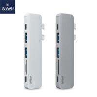 WIWU USB Hub 7 In 1 Hub Type-C 3.0 Dual Type-CสำหรับMacbook Pro USB-Cอะแดปเตอร์HDMI 4K PDอ่านการ์ดSD/TF 3.0 USBพอร์ต