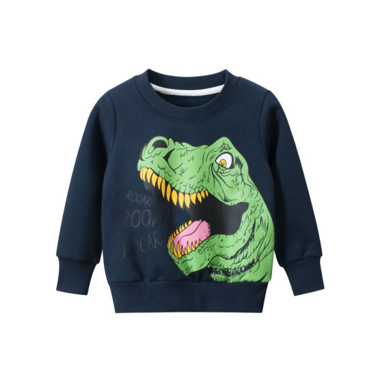 Ciaoxlinyoung mới mùa thu kid boy áo len phim hoạt hình khủng long áo sơ - ảnh sản phẩm 1