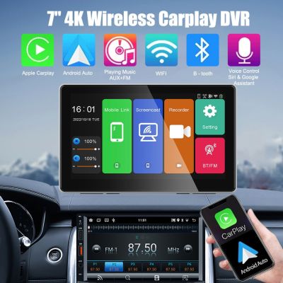 รถยนต์ DVR มองหลังประกล้อง Wifi ไร้สาย Carplay Android Auto 4K กล้องติดรถยนต์แดชบอร์ดเครื่องบันทึกวีดีโอการนำทาง GPS DVR