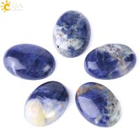 CSJA 1PC Natural Stone Sodalite Cabochon Beads Oval CAB 13X18mm 30x40mm Semi-precious Stones Fit Handmade Jewelry Women Men F510