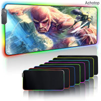 LED Light Mousepad RGB Keyboard Cover Desk mat Colorful Surface Mouse Pad Waterproof Multi-size Computer Gamer Attack on Titan