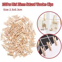 100Pcs Mini Photo Clips Clothespin DIY Wedding Party Wooden Clip Clips Pegs 25mm Natural Wooden Clips Clips Pins Tacks