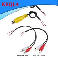 QKKQLA Car connector Rca Female / Male Audio Cable 1way 2way adapter Av Single Video plug Stereo extension wire diy tools