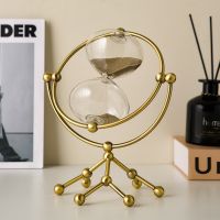 Modern Metal Bracket Hourglass Luxury Living Room Decoration Ornaments Glass Sand Bottle Nordic Home Desk Accessories Presents Decorative Accessories