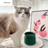 SHENEY Creative 1ชิ้นเซรามิกป้องกันการพลิกคว่ำถอดได้เครื่องป้อนอาหารชามใส่น้ำสัตว์เลี้ยงชามสำหรับแมวชามอาหารสุนัขแมว