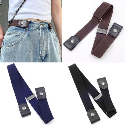 New No Buckle Stretch Buckless Belt Invisible Elastic Waist Belt Unisex for Jeans Pants Lazy Belts for Women Men