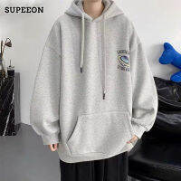 SUPEEON丨Hooded Sweatshirt ขนแกะแฟชั่นอเมริกัน Oversize กีฬาเสื้อกันหนาว