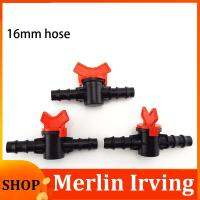 Merlin Irving Shop 16mm Garden Irrigation Water Hose Tap Connector 16 PE Hose Tube Valve Gardening Hose Waterstop Cranes