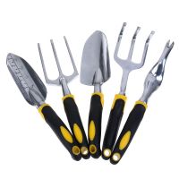 [COD] Garden tool set six-piece aluminum alloy garden silicone two-color handle one piece on behalf of