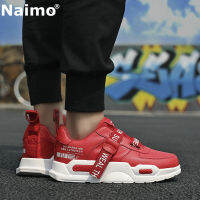 Naimo 2020 ผู้ชายแสงรองเท้าวิ่งสีแดงสีขาวระบายอากาศสบายๆในช่วงฤดูร้อนรองเท้าแฟชั่นจ๊อกกิ้งนักเรียนออกแบบรองเท้ากีฬา