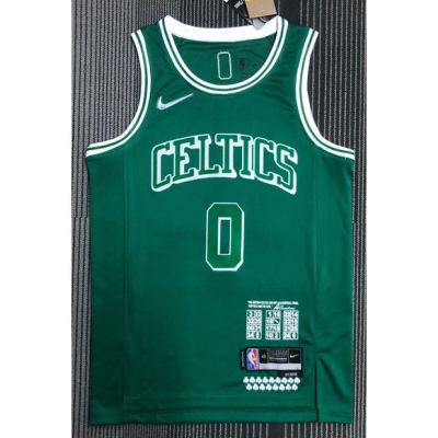 เสื้อกีฬาบาสเก็ตบอล ลายทีม Boston Celtics 3 แบบ 2022 NBA 0 # Tatum city edition 75th สีเขียว