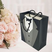 Snack Pack Gift Paper Bags Creative Bridegroom Black Tuxedo Shopping Wrapping Gift Wrapping  Bags