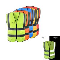 High Visibility Reflective Vest Safety Multi-pocket Traffic Coal Miners Uniform Breathable Racing Running Easy Recognition