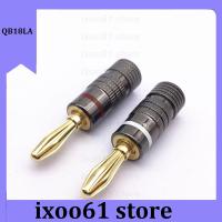 ixoo61 store 1 pair/ 2 pair 4MM Banana Jack Plug adapter Straight Pre Amplifier Gold Plated Connector solder free Audio Speaker q1