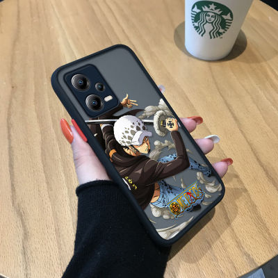 GGK เคสสำหรับ Xiaomi Redmi Note 12 5G Xiaomi Poco X5 5G ลายการ์ตูนบน Piec Law เคสนิ่มใส่โทรศัพท์ขอบมีน้ำค้างแข็งโปร่งใสแข็งกันกระแทกคลุมทั้งหมดปกป้องกล้อง