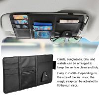 ✎✼♚ Car Sun Visor Bill Pen Business Card Holder CD DVD Organizer Storage Box Sunglasses Clip Stowing Tidying Car Accessories