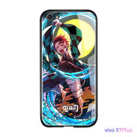 UCUC เคสโทรศัพท์เคสสำหรับ VIVO X7 PlusเคสมือถือกันกระแทกAnime Demon Slayer Nezuko Glossyกระจกเทมเปอร์พร้อมฮาร์ดไดรฟ์ที่ทนทานฝาครอบ