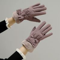 【CW】 Warm Ladies Ski Gloves Outdoor Thick Riding Windproof And