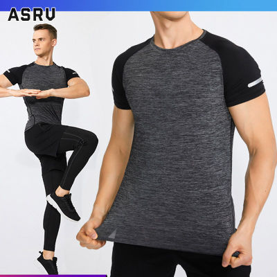 ASRV เสื้อยืดผู้ชาย เสื้อผ้าผู้ชาย t shirt for men เสื้อยืดแขนสั้นผู้ชายเสื้อยืดออกกำลังกายสวมสบายบาสเกตบอลสำหรับวิ่งระบายอากาศได้ดีกางเกงรัดรูปกีฬา