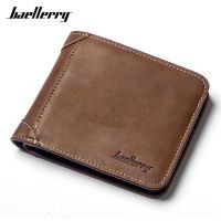 【Layor shop】 Baellerry Vintage Designer Men Wallet Matte Leather Brand Card Holder Short Male Wallet High Quality Man Slim Purse No Zipper
