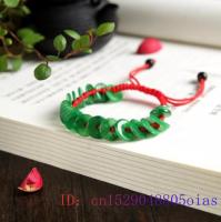 Jade Copper coin celet Natural Bangle Fashion Amulet Green Jadeite Gifts Jewellery Charm