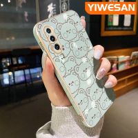 YIWESAN เคสสำหรับ Huawei P30 P30 Pro P30 Lite เคสการ์ตูนหมีน้อยดีไซน์ใหม่ชุบหรูหราเคสโทรศัพท์ลายขอบสุดสร้างสรรค์เคสป้องกันแบบนิ่มคลุมทั้งหมดเคสกันกระแทกเลนส์กล้องถ่ายรูป