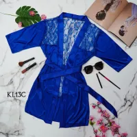 ชั้นสูง !! Kimono NIGHT GOWN SEXY LINGERIE SLEEP WEAR SILK Exclusive KL13C ชุดนอนเซ็กซี่ x1