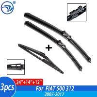 Wiper Front &amp; Rear Wiper Blades For FIAT 500 312 2007 08 09 10 11 12-2017 Windshield Windscreen Front Rear Window 241412