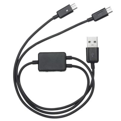 2 in 1 Combo USB to Micro USB Dual Plug Data Charger Splitter Cable For HTC Samsung Cell Phone Tablet