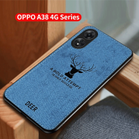 เคสสำหรับ OPPO A18 A38 4G A 38 A38 A78 A58ผ้า2023 4G 5G แบบบางเรียบบางเคสโทรศัพท์ TPU แบบน่มลายกวางธุรกิจกันกระแทกฝาครอบด้านหลัง