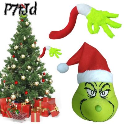 [P7tJd] ของเล่นตุ๊กตาสีเขียวคริสต์มาสต้นคริสมาสต์สำหรับตกแต่งตุ๊กตา