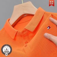 Overseas Authentic Purchase Of Pure Cotton Polo Shirt Short-Sleeved T-Shirt Mens Lapel Solid Color Casual Business Mens Trend Tops