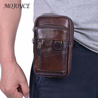 Vintage Men Cowhide Leather Shoulder Crossbody Bag Waist Fanny Pack Male Belt Bum Bag For Travel Casual Phone Messenger Handbags Running Belt