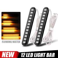 2PCS LED Turn Signals Strip waterproof Motorcycle Amber Sequential Water Flowing Tail Brake Lights 12 LED Blinker Stop LampSignal Light Assemblies Par