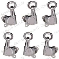 A Set Chrome Machine Heads Tuners for Acoustic Electric Guitar Tuning Pegs Keys With Hollow Handle