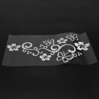 Blocking Scratches Flower Vine Butterfly Lace Reflective Silver White Car Personality-Fashion Stickers 2 Sheets