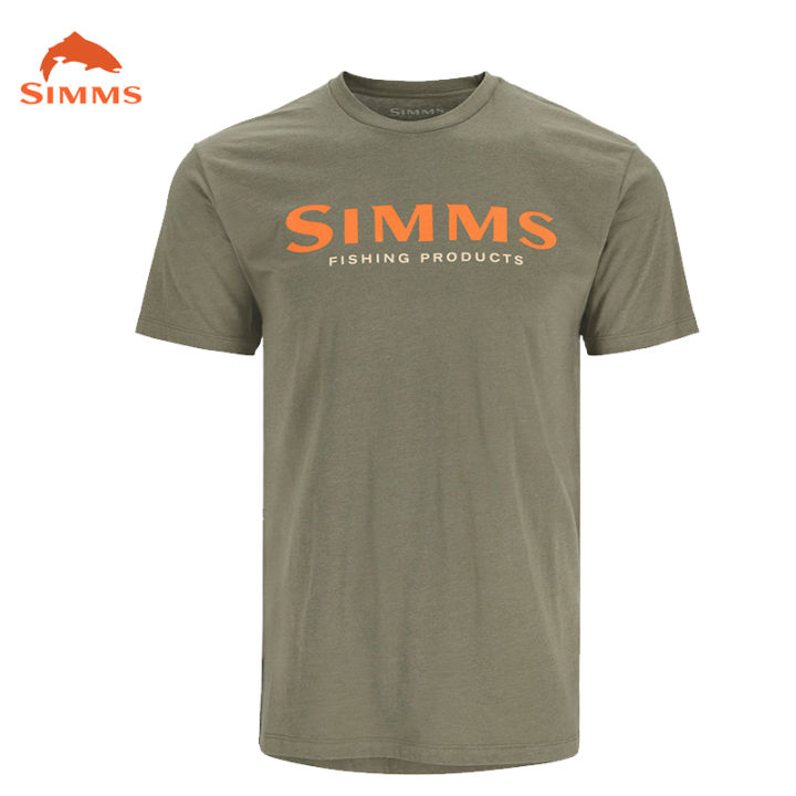 simms-เสื้อตกปลาผู้ชายฤดูร้อนกลางแจ้งแขนสั้นเสื้อตกปลาเครื่องแต่งกายปลา-sun-protection-breathable-ตกปลาเสื้อผ้า