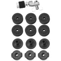 13Pcs Jazz Drum Hi-Hat Cymbal Clutch Stand Post Kit with Cymbal Gaskets,Base,Cymbal Quick Nut Drum Accessories