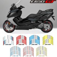 ▫∋❦ New high quality 12 Pcs Fit Motorcycle Wheel Sticker stripe Reflective Rim For BMW C650GT