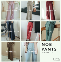 TIYA NOB PANTS กางเกงขายาว 8 สี เอวสูง มีดีเทลตีเกร็ดด้านหน้า กางเกงใส่ทำงาน