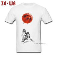 Slim Fit Mens Tshirt Japan Style T-shirt Family T Shirt Summer/Autumn Tops Koi Sun Mountain Print Tee New Design Cotton Clothes