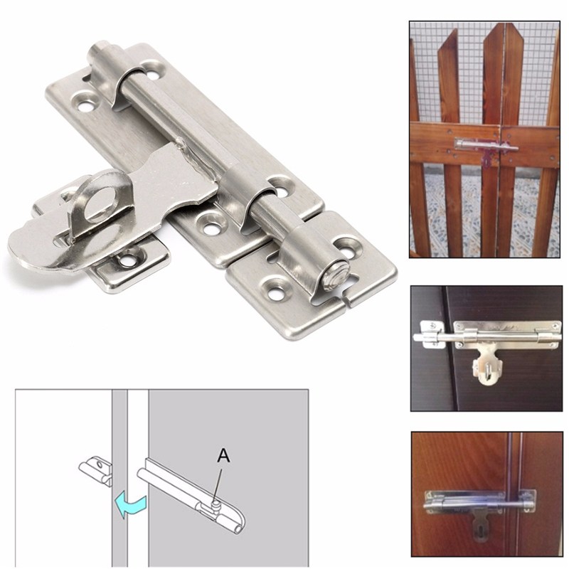 [Sedia Sedia] Kiprun 4/6/8 Inci Perkakasan Kunci Pintu Keluli Tahan Karat Barrel Bolt Selak Padlock Set Set menolak untuk Mengunci Pintu Tetingkap Laci Almari