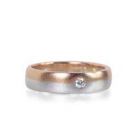 LAVERA Diamond -  White and Pink Gold Wedding Band  แหวนคู่/แหวนแต่งงาน ทองขาว และ ทองชมพู