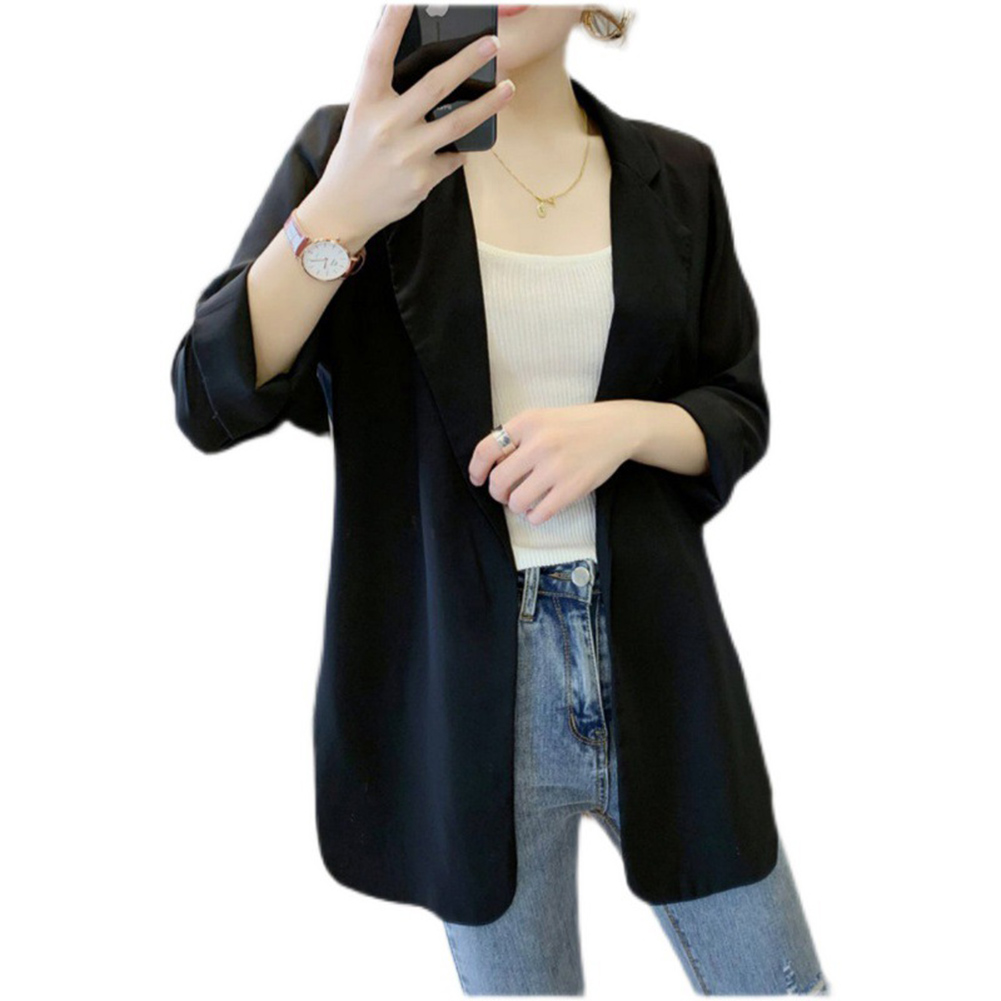 Women 3/4 Sleeve Jacket Blazer Slim Fit Work Office Suit Jacket 