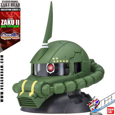 BANDAI GASHAPON EXCEED MODEL ZAKU HEAD 4 MS-06F ZAKU II (REAL TYPE COLOR) โมเดล หัวซาคุ VCA GUNDAM