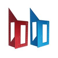 Multifunctional Square 45/90 Degree Gauge Angle Ruler Measuring Tool Charm Woodworking Tool Blue Red Aluminum Alloy