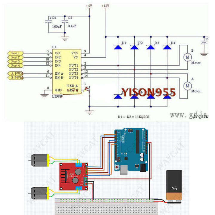 บอร์ดขับสเต็ปมอเตอร์-dc-แบบคู่สำหรับ-l298n-2ชิ้นโมดูลสำหรับสเต็ปมอเตอร์รถหุ่นยนต์ชั้นเลิศ-arduino