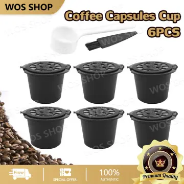 Refillable Coffee Capsules Pods Kit Compatible for Vertuo Reusable PP  Material Coffee Filters 5pcs Black Cup Body