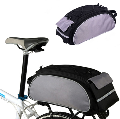 H&amp;A (ขายดี)กระเป๋าท้ายจักรยานพกพา ถอดออกได้ แบบมีหูหิ้วและสายสะพาย ขนาดความจุ 13L (ไม่มีโลโก้)