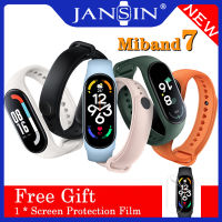 For สาย Xiaomi Mi Band 7 Strap miband 7 สาย Mi Band 6 สาย Mi Band 5 Wristband Accessories สายmiband7 For Xiaomi MiBand 5 สายรัดข้อมือ + ป้องกันหน้าจอ